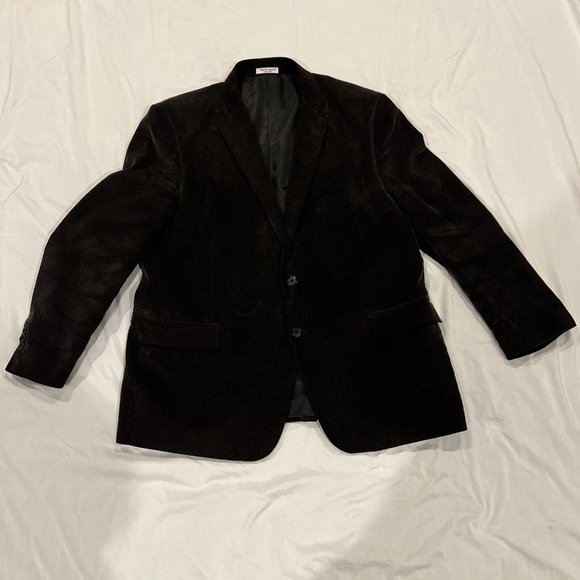 Pronto Uomo Mens Black Corduroy Blazer Sport Coat Two Button Casual Jacket 46S - Picture 2 of 16